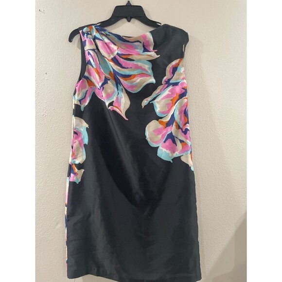 Ann Taylor LOFT Womens Size 8p Gray multi Colored Floral Shift dress Career - Picture 1 of 8